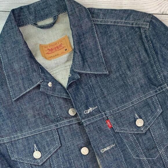 Levi's Girl’s Dark Wash Denim Trucker Jean Jacket Size Girls Medium Vintage - Picture 2 of 10
